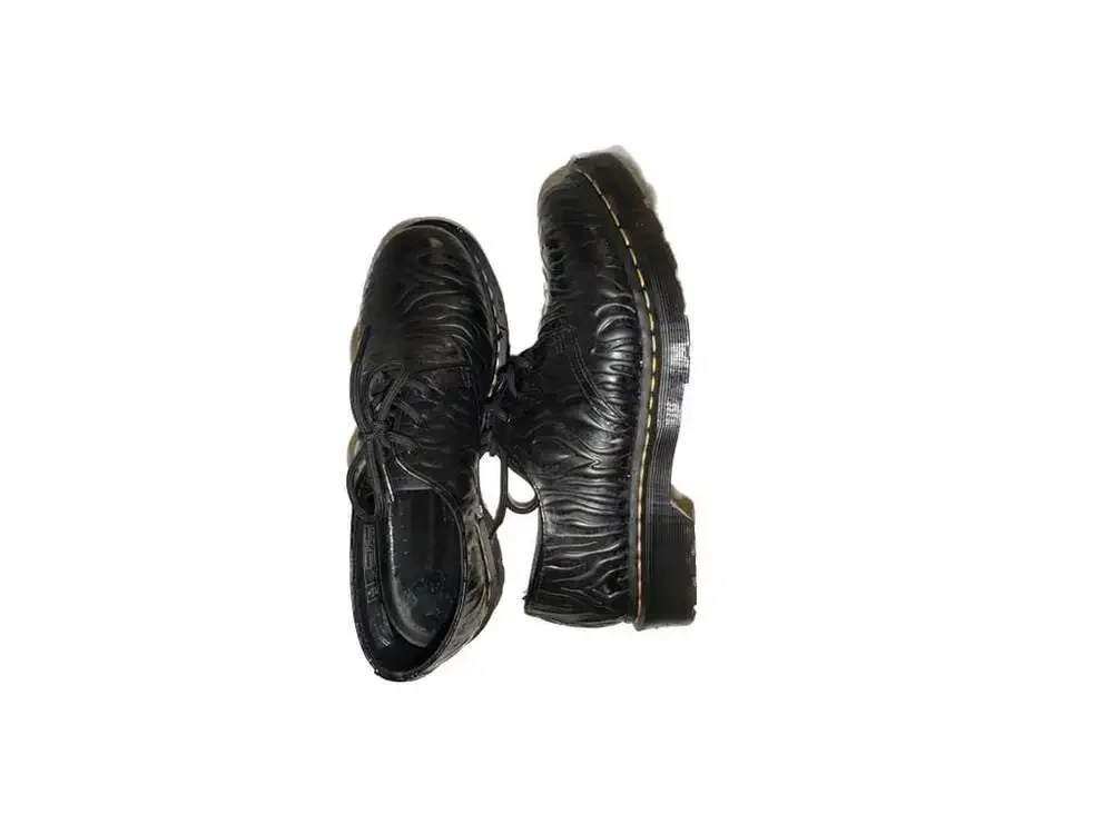 1461 Zebra Emboss Smooth Leather Oxford Shoes in Black
